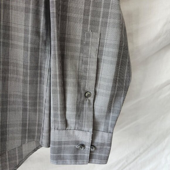 Calvin Klein Men’s Dress Shirt Slim Fit Non Iron Gray Button Up 15.5 34/35 - Picture 5 of 8
